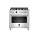 Bertazzoni Master Series 36" Freestanding Dual Fuel Ranges, Glass in White | 37.5 H x 36 W x 27.375 D in | Wayfair MAST366DFSXT