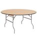 PRE Sales WFT Circular Portable Folding Table Manufactured & Solid Wood/Wood/Metal in Gray/Brown | 30 H x 66 W x 66 D in | Wayfair 3866