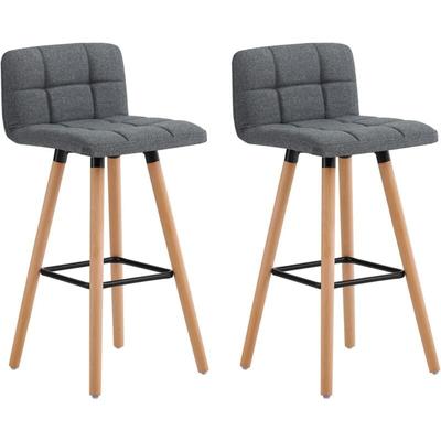 FST50-DGx2, 2er Set Barhocker Barstuhl Tresenhocker mit Rücklehne Hocker Dunkelgrau Sitzhöhe: 68cm Image