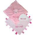 Personalised Pink Baby Ribbon Comforter, 3D Teddy Comforter & Hat Gift Set