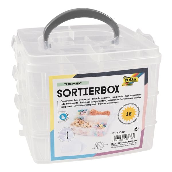 folia Sortierbox mit 18 Fächern transparent, 15x12.5x15 cm Image