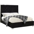 Everly Quinn Spadaro Tufted Platform Bed Upholstered/Velvet in Gray/Black | 58.5 H x 65 W x 86 D in | Wayfair DD3741E5EB0A42778DC4E45FB8C82168