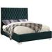 Everly Quinn Spadaro Tufted Platform Bed Upholstered/Velvet in Green/Gray | 58.5 H x 76 W x 80 D in | Wayfair 043DD129F90549E7BF3B19C164AEA084