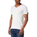 Replay Herren T-Shirt Kurzarm mit V-Neck Ausschnitt, Weiß (Optical White 001), 3XL