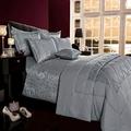 3 Piece Bed Set 1 Bedspread 2 Pillow Sham (Cleo/Silver, 3P/Bedspread/Superking)