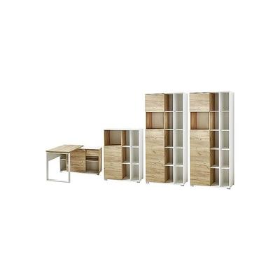 Germania-Werke Möbel-Set »Lioni« 4-teilig, Kompaktschreibtisch mit 3 OH und 2x 5 OH Schrank braun Image