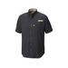 Columbia Men's PHG Bucktail Button-Up Short Sleeve Shirt Polyester, Black SKU - 863134