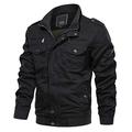 MAGCOMSEN Bomber Jackets Mens Jackets Casual Smart for Mens Winter Cargo Coats Mens Lightweight Cotton Jacket for Men Windbreaker Travel Jacket Multi Pocket Zip up Black S