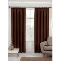 Simplicity - Plain SoftTouch Thermal Room Darkening Insulated Blackout Pair Curtains 3" Tape Pencil Pleat By S W Living (90"x90" (229x229cm), Chocolate Brown)