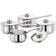 Stellar 1000 S1A4 Set of 4 Stainless Steel Pans 14cm, 16cm, 18cm & 20cm Saucepans with Lids in Classic Domus Shape, Oven-Safe, Induction Ready, Lifetime Guarantee