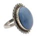 Indian Jewelry Cocktail Ring with Opal and Sterling Silver 'Blue Promise'
