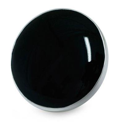 'New Moon over Taxco' - Mexican Fine Silver Cocktail Obsidian Ring
