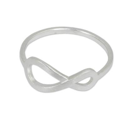 Sterling silver ring, 'Into Infinity'