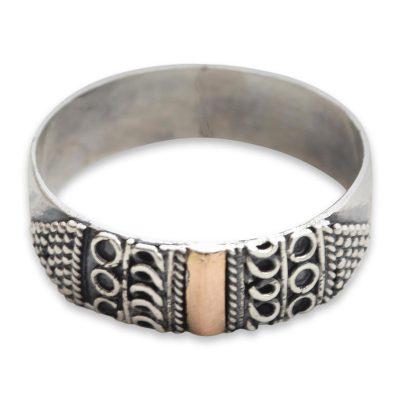 Gold accent band ring, 'Dream of Peace'