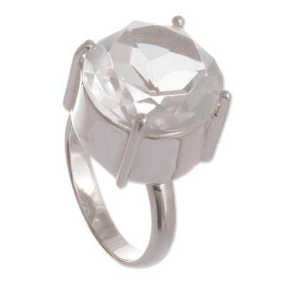 Quartz solitaire ring, 'Quechua Mystique'