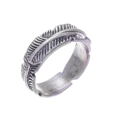 'Banana Leaf' - Unique Thai Sterling Silver Band Ring