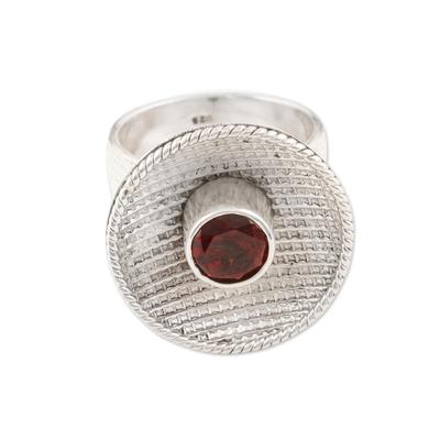 Checkered Fountain,'Garnet cocktail ring'