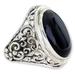 'Song of the Night' - Men's Handmade Sterling Silver and Onyx Ring