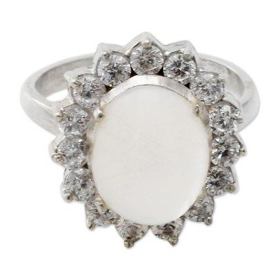 Moonstone cocktail ring, 'Dazzle'