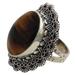 Halo of Petals,'Hand Made Sterling Silver Tiger's Eye Cocktail Ring India'