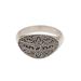 Intricate Symmetry,'Balinese Dot and Scroll Motif Sterling Silver Dome Ring'