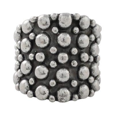 'Touch the Earth' - Sterling Silver Band Ring from Thailand