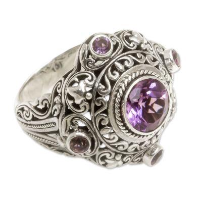 Amethyst cocktail ring, 'Mahameru Purple'