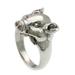 Men's sterling silver ring, 'Tusked Pig'