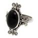 Onyx cocktail ring, 'Dreams of Bali' - Sterling Silver and Onyx Ring