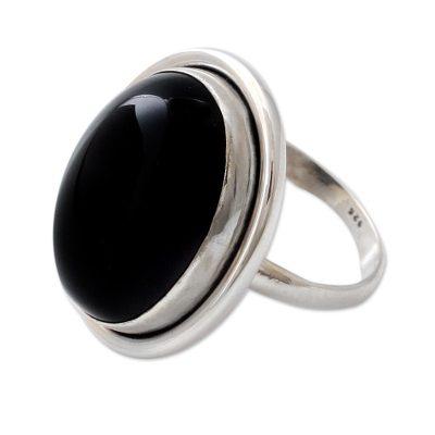 'Universe' - Fair Trade Sterling Silver and Onyx Cocktail Ring