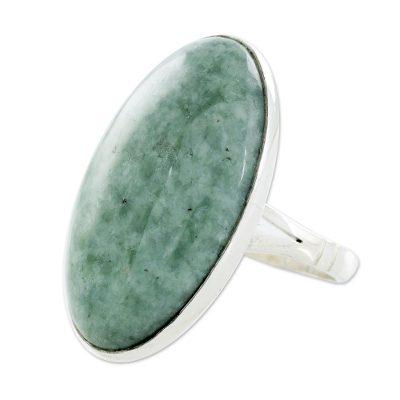 Jade cocktail ring, 'Shades of Green'