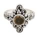 Sunny Spirit,'Handcrafted Balinese Citrine Sterling Silver Cocktail Ring'