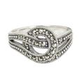 Marcasite cocktail ring, 'Love Knot'