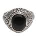 Elephant Entourage,'Onyx and Sterling Silver Elephant Cocktail Ring from Bali'