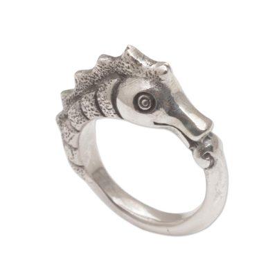 Kuda Laut,'Sterling Silver Seahorse Motif Ring from Bali'