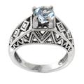 Blue topaz cocktail ring, 'Sky Goddess Temple'