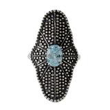 Blue topaz cocktail ring, 'Starlight Love Expression'