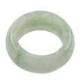 Pale Green Halo,'Artisan Crafted 10 mm Wide Band Ring of Guatemalan Jade'