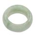 Pale Green Halo,'Artisan Crafted 10 mm Wide Band Ring of Guatemalan Jade'