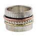 Twirling Beauty,'Indian Spinner Ring of Sterling Silver Copper and Brass'