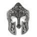 Brawijaya Mask,'Sterling Silver Men's Dragon Balinese Warrior Ring'