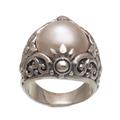 Lotus Moonlight,'Cultured Mabe Pearl and Sterling Silver Lotus Cocktail Ring'