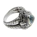 Blue topaz cocktail ring, 'Sky Sorceress'