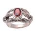 'Gift of Peace' - Men's Indonesian Sterling Silver and Garnet Ring