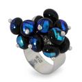 'Acapulco' - Sterling Silver Glass Bead Cluster Ring