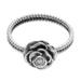 'Glamorous Rose of June' - Handmade Sterling Silver and Pearl Flower Ring