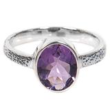 Simply in Purple,'Hand Made Amethyst and Silver Solitaire Ring from Indonesia'