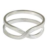 Eternity Love,'Brushed Silver Modern Thai Artisan Crafted Eternity Ring'