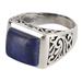 Gracious Blue,'Sterling Silver Lapis Lazuli Ring with Nature Motif'
