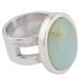 Powerful Sweetness,'Opal and Sterling Silver Single Stone Ring from Peru'